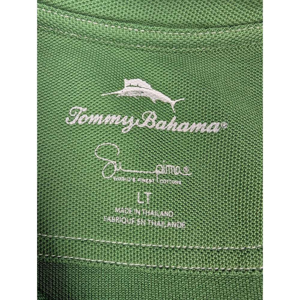 Tommy Bahama Polo Shirt Men's LT Green Supima Cotton Blend Logo *Stains‎ - Picture 3 of 16